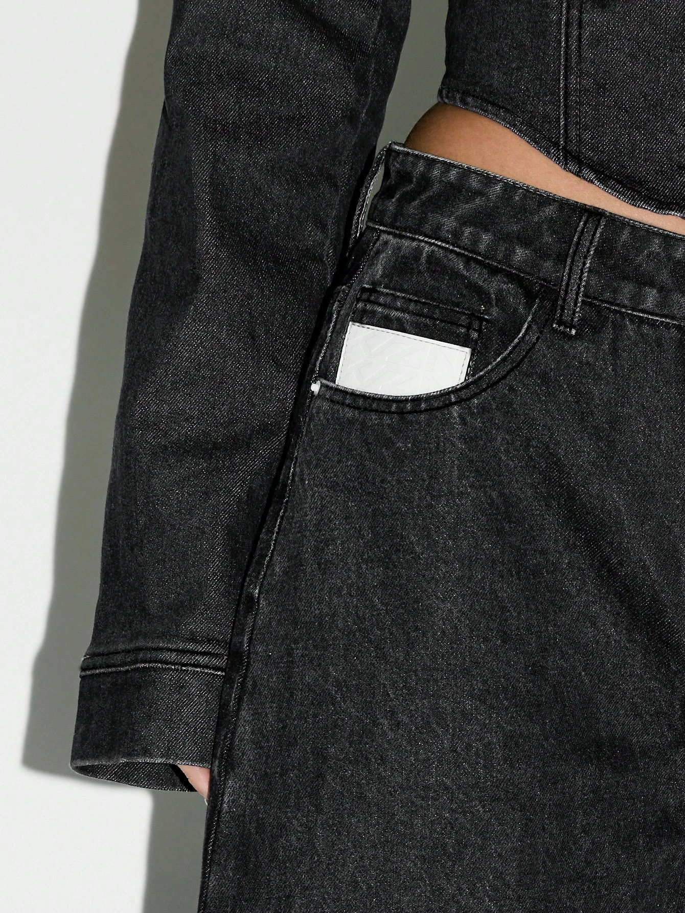 KIZN High Waisted Barrel Leg Raw Denim Jeans