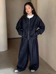 Dazy Kids Tween Girls Denim Set - Blue - View 1