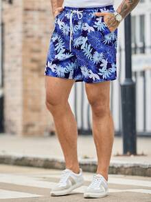 Manfinity VCAY 3pcs Pack Men's Casual Digital Print Swim Shorts, Suitable For Holiday - Multicolor - View 5
