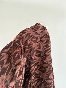 Elaquor Plus Size Elegant Romantic Urban Chic Bowknot Wrap Fitted Short Women Solid Color Dress/Valentine's Day Spring - Brown - View 3