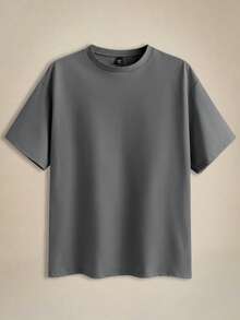 EASEVO 3pcs Pack Plus Size Men's Solid Color Fitted Crew Neck Short Sleeve T-Shirts Tees, Suitable For Summer Daily Wear