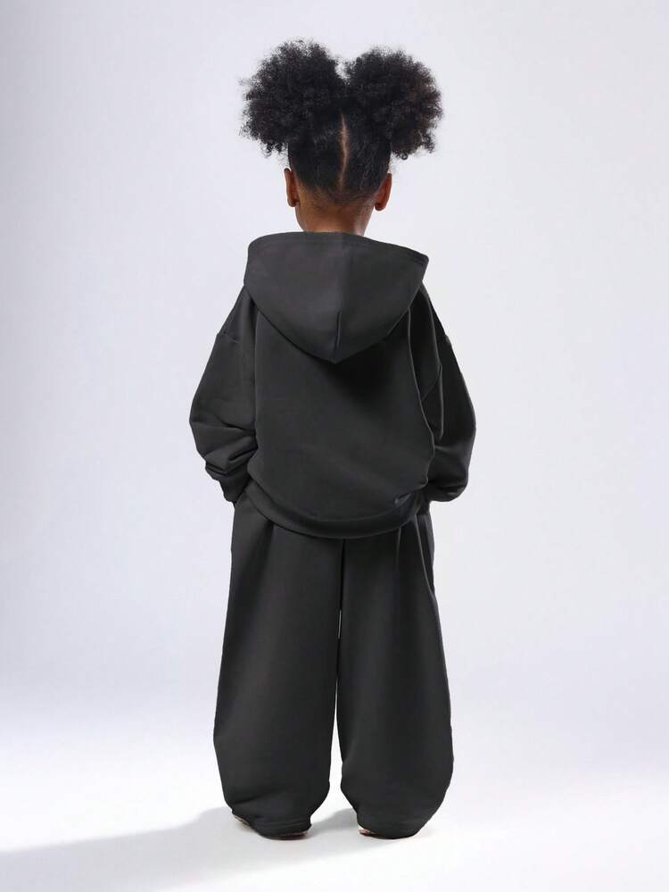 Hoodie With Wide Leg Sweatpants Set