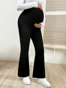 SHEIN Maternity Casual Adjustable Waist Flare Pants