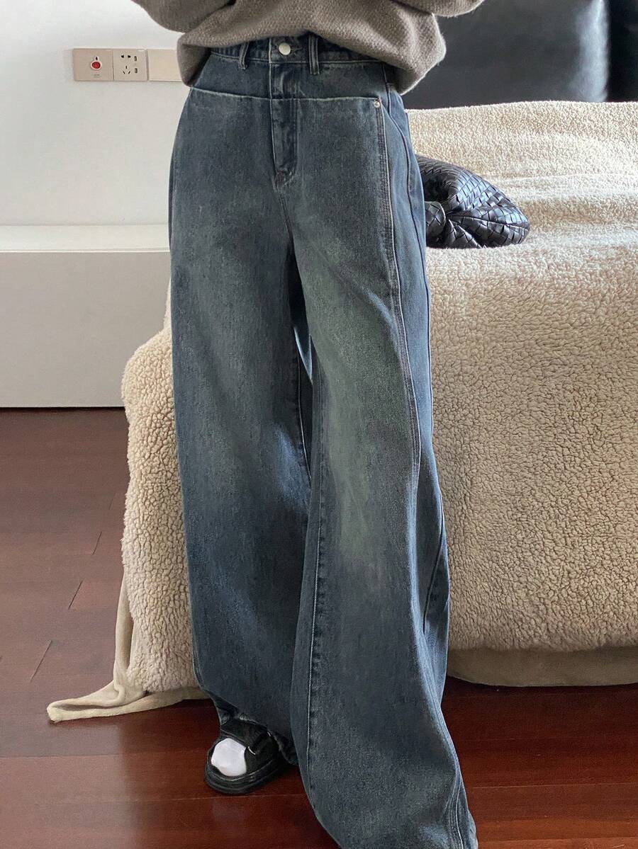 DAZY 女士水洗牛仔裤，带口袋，秋冬季 Y2K 款式