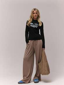 MUSERA Áo thun dài tay ôm dáng cổ tròn in họa tiết, phong cách cổ điển, dễ thương, đồng quê, nhà tranh, phong cách thanh lịch, thoải mái, dành cho nữ, màu vàng bơ, thích hợp cho mùa xuân hè, đi nghỉ mát. - màu đen - Xem 4