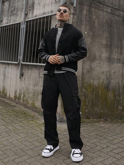 Pantalones cargo casuales para hombre, pantalones anchos finos con múltiples bolsillos para exteriores, otoño