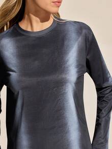 Exploreva Women's Casual Round Neck Long Sleeve Outdoor T-Shirt, Autumn - Black - View 3