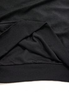ROMWE Goth 哥特式镂空肩部金属孔眼装饰女式卫衣 - 黑色 - 查看 8
