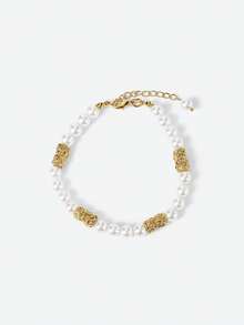 Opalesca Women Chain Bracelets,Outfits,Old Money,Wedding/Bridal Accessories,Fairycore/Fairy,Pearl,Metallic/Texture,Fall/Autumn/Winter,Elegant,For Mom/Women/Girl/Mother,Premium,Vintage,Layered - Gold - View 2