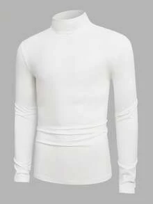 Manfinity VCAY 2pcs Men's Casual Solid Color Stand Collar Long Sleeve T-Shirt - Multicolor - View 5