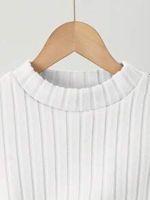 Sparklyn Conjunto de 2 peças para meninas pré-adolescentes: blusa de gola alta com forro térmico, versátil para uso diário, ideal para atividades esportivas e deslocamentos. Disponível nas cores preto e bege. - Multicolorido - Ver 5