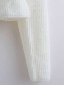 GlowEve 女士休闲优雅柔软针织毛衣，秋冬季 - 白色 - 查看 3