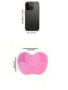 1 Pack Silicone Apple Scrub Pad With Suction Cup Silicone Scrub Pad Beauty Tool Scrub Pad Makeup Brush Cleaning Pad Daily Cleaning Beauty Brush Makeup Brush Scrub Pad Portable Case Storage Cosmetics Storage Makeup