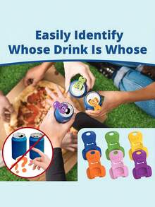 1/6/12Pcs Beverage Can Opener, Colorful Beverage Can Protector Sleeves Suitable For Soda, Beer, Cola, Prevent Insects, Bees, Dust At Parties, Barbecues, Beaches - Multicolor - View 2