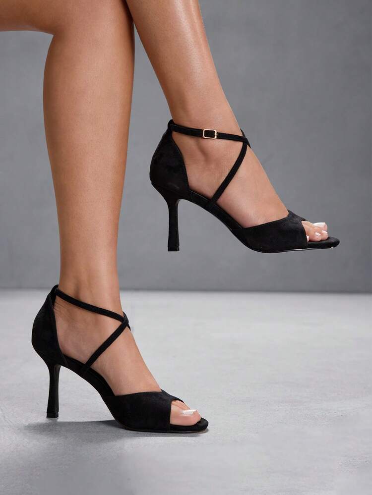 CUCCOO SZL Women's Pointed Toe Buckle Design Fashion High Heel Sandals For Daily Wear