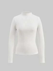 SHEIN LUNE Casual 3pcs Women's Ribbed Crew Neck Long Sleeve Base Layer T-Shirts, Versatile Style, Suitable For Autumn/Winter - Multicolor - View 6