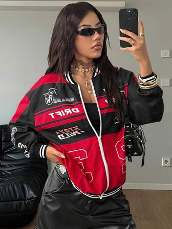 Coolane Women's & Men's Couple Same Style Date Night Couple Costumes Long Sleeve Race Car Driver Jacket,Valentine's Day In Fall/Winter,Cozy Fall And Winter Clothes For Women