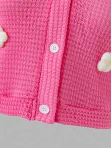 Sweetra 青少年女孩休闲花卉印花针织开衫夹克，秋季、假日、夏季、旅行 - 粉色 - 查看 3