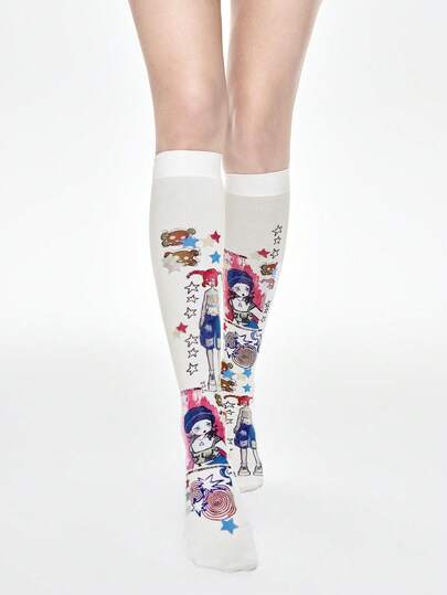 Kawaii Damen Overknee Socken