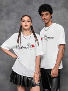 Manfinity VCAY 2pcs Men's Knitted Casual Printed T-Shirt Multi-Pack - White - View 3