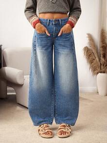 EMERY ROSE Damen Ausgewaschene Lässig Jeans