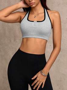 Dewbera 1 Stück nahtloser Damen Sport-BH mit abnehmbaren Pads und Hakenverschluss, geeignet für Laufen, Yoga, Workout