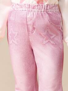 SUMWON Girls Star Print Sweatshirt And Pants Set Winter Casual Co-Ord Outfit - Pink - View 7