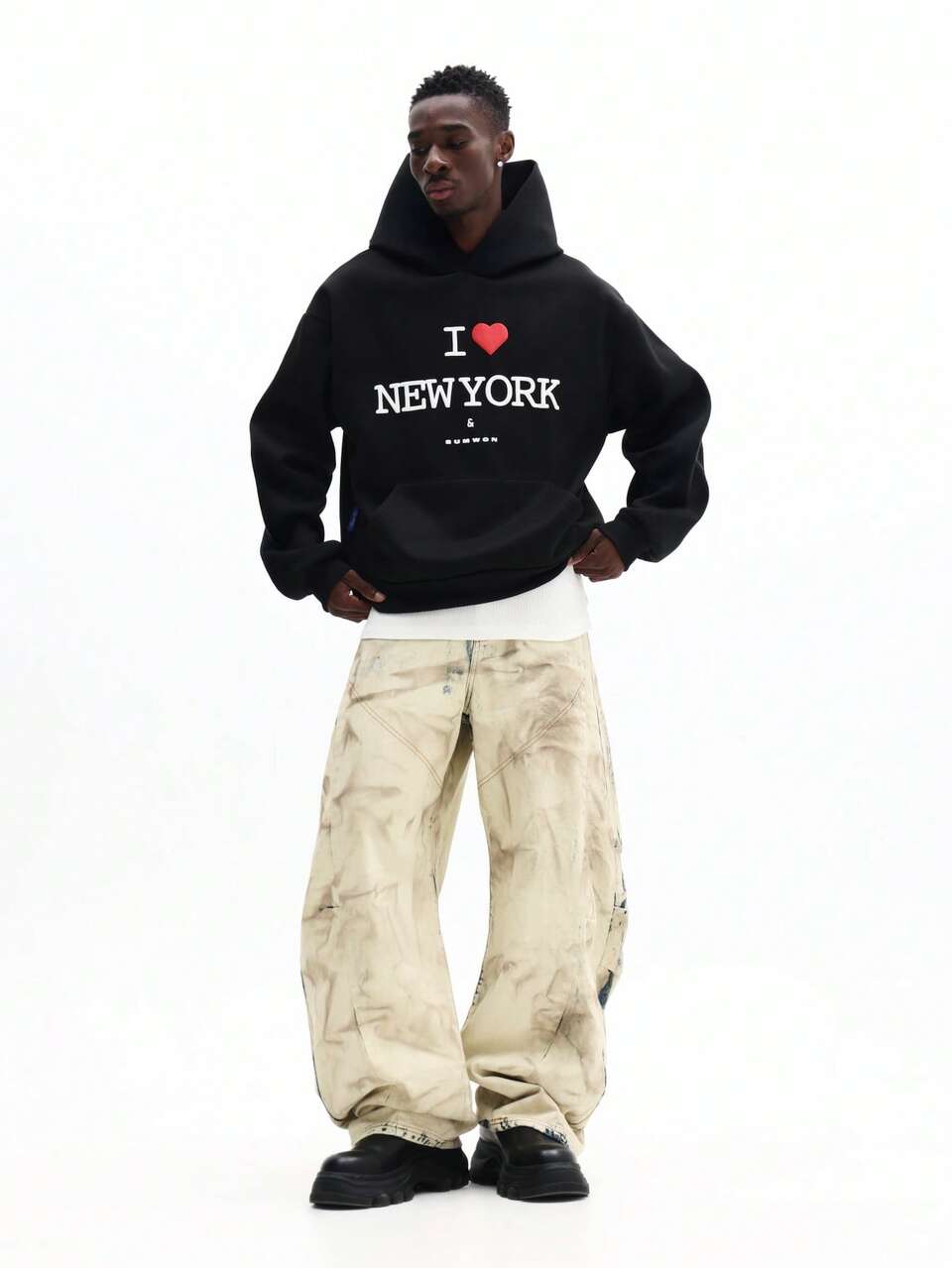 I Love New York Hoodie With Drawstring