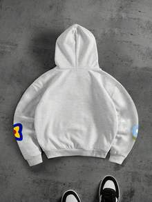 PAVTROS Men's Casual Floral Embroidered Hoodie Sweatshirt, Autumn/Winter Flower Hoodie Graphic Hoodies Street Wear Y2k Hoodie Men Puff Print Hoodie, Long Sleeve Top