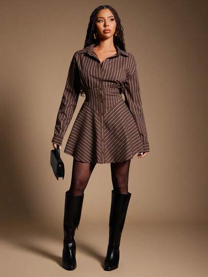 Radiana 女士简约印花休闲长袖短裙