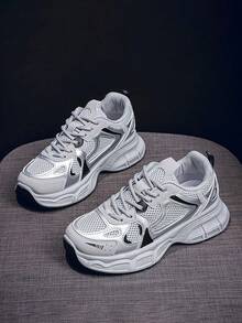 Women Wedge Sneakers - Grey - View 1