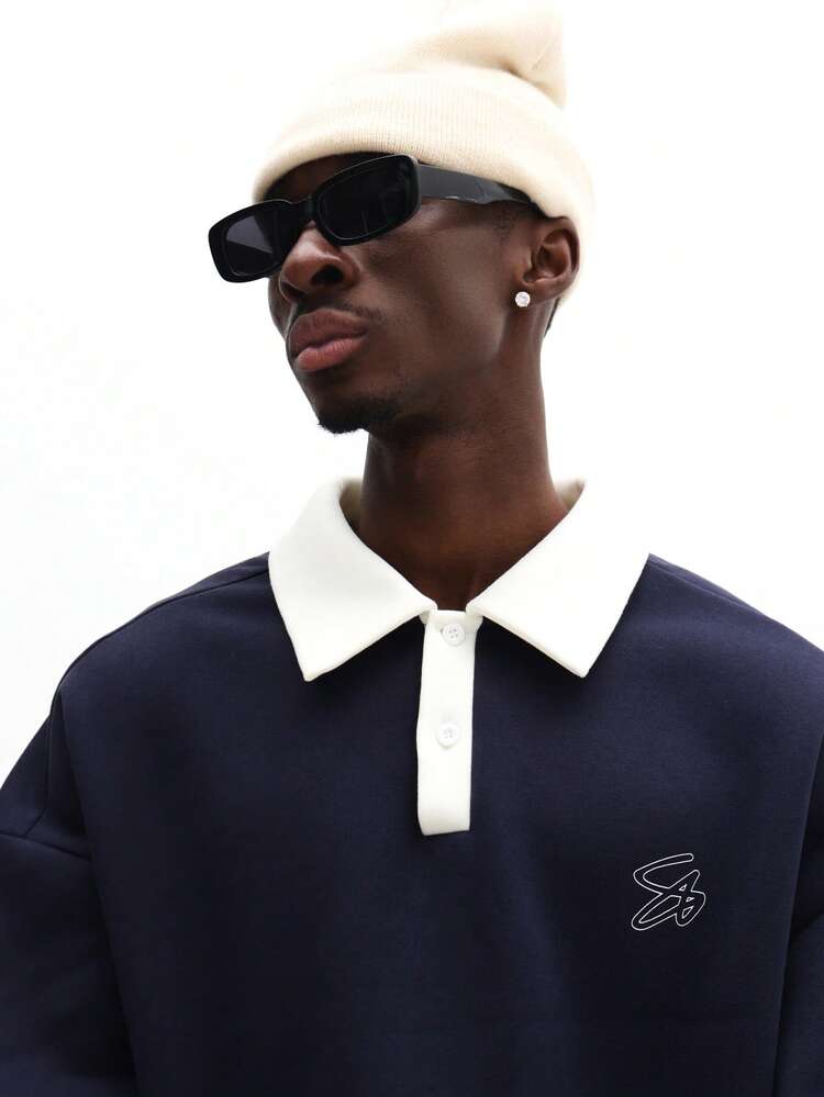 Boxy Fit Polo With Contrast Collar