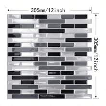 5/10 Pcs 12X12 Inches Peel-And-Stick Splash Guard, Easy To Clean Walls And Shower Tiles - 3D Soft Gel Self-Adhesive Flexible Durable Waterproof Tiles For Kitchen, Bathroom, Home Decoration, Holiday Decoration