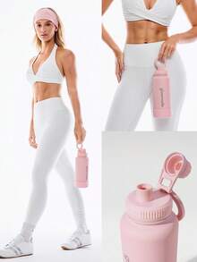 GLOWMODE 1L 即饮式双层不锈钢环形手柄磁性手机支架防滑底座水瓶日常休闲办公室活动 - 粉色 - 查看 7