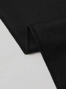 Sweetra Petite Petite Series Women's Commuter Minimalist Knit Elastic Textured Fabric Cinched Waist Trousers - Black - View 6