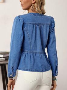 EMERY ROSE Women's Denim Jacket And Coat, Fashionable For Summer - Medium Wash - View 6