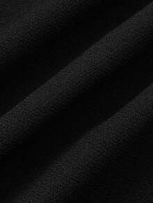 Sweetra Petite Petite Series Women's Commuter Minimalist Knit Elastic Textured Fabric Cinched Waist Trousers - Black - View 5