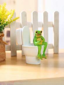 Zazumi Cottage Core Frosch Deko Harzfigur mit ausdrucksstarkem Gesicht, Weihnachtskamin Regal Dekoration im skandinavischen Stil, skurriles Geschenkidee für Herbst Winter Feiertage, Strumpffüller