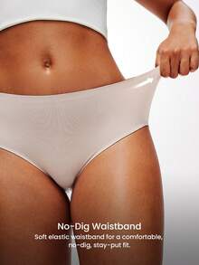 LUVLETTE 3条装中腰基础款超细纤维隐形三角裤女士内裤套装 - 大地色系