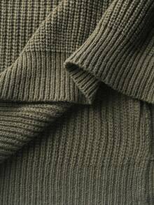 Manfinity Mode Loose Fit Men's Solid Ribbed Knit Duster Cardigan