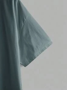 Manfinity VCAY 2pcs Men's Basic Casual Oversize High Street Vintage Style Knitted Fashion Daily Young Casual Men T-Shirts Halloween Ins Style Clean Fit Tee, Summer