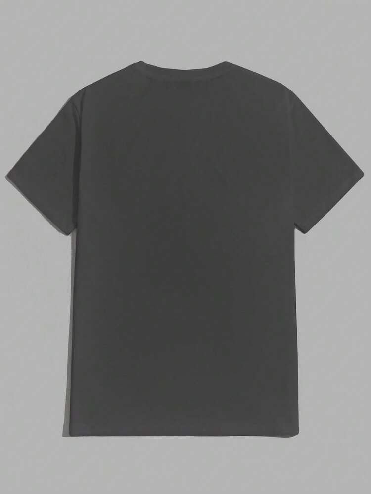 Men's Knitted Short Sleeve T-Shirt With Letter Print (Pack Of 2)