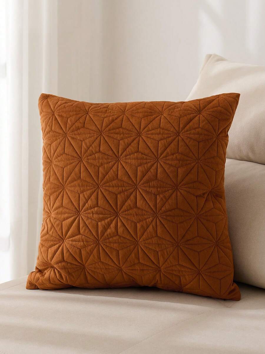1 Stück, einfarbiger Kissenbezug, weicher geprägter Kissenbezug mit diamantförmiger Struktur, natürliche Heimdekoration für Sofa und Wohnzimmer