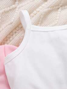 3件套幼儿女童休闲运动简约卫衣套装，春秋季 - 粉色 - 查看 6