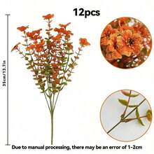 Outdoor Artificial Fall Flower, Uv Resistant Fake Plants, Faux Plastic Floral Orange Shrubs Hanging Flower Plant For Home Kitchen Balcony Garden Window Sill Fall Decoration - Multicolor - View 18