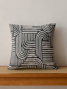 1 Pieza, Funda de almohada decorativa con estilo crema, Funda de cojín con textura de rayas suaves, Sofá bohemio para la cama para decoración del hogar moderno en la sala de estar