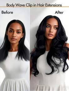 4PCS Clip In Hair Extensions Real Human Hair 16-20" 100g Human Hair Extensions Clip Ins Natural Black Remy Hair Extensions - SNatural - View 4