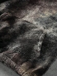 PAVTROS 男士抓绒时尚扎染连帽卫衣，秋冬季长袖上衣 - 淺灰紫 - 查看 4