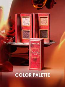 SHEGLAM Ember Rose Burning Devotion Color Palette 4 Colors Valentines Eyeshadow Palette Creamy Matte Long-Lasting High Pigment Vegan Eyeshadow Brand Beauty Makeup Face Paint Cosmetic For Women Girls Perfect For Fall Winter Ideal For Y2K Fancy Fashion Suitable For Birthday Christmas Present Party Ready Best Color