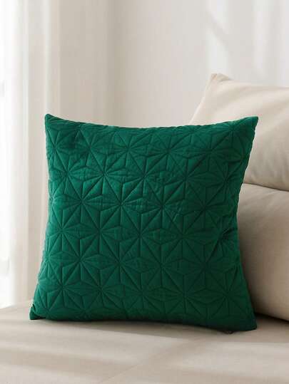 1 件套，纯色枕套，柔软浮雕钻石形雕刻纹理靠垫套，沙发客厅天然家居装饰